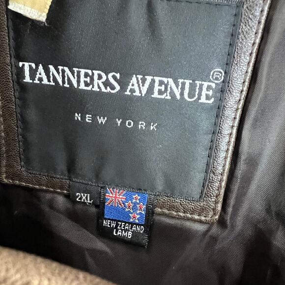 VTG Tanners Avenue Brown 5-Button Genuine Leather Lambskin Jacket Mens Size 2XL - Picture 6 of 7